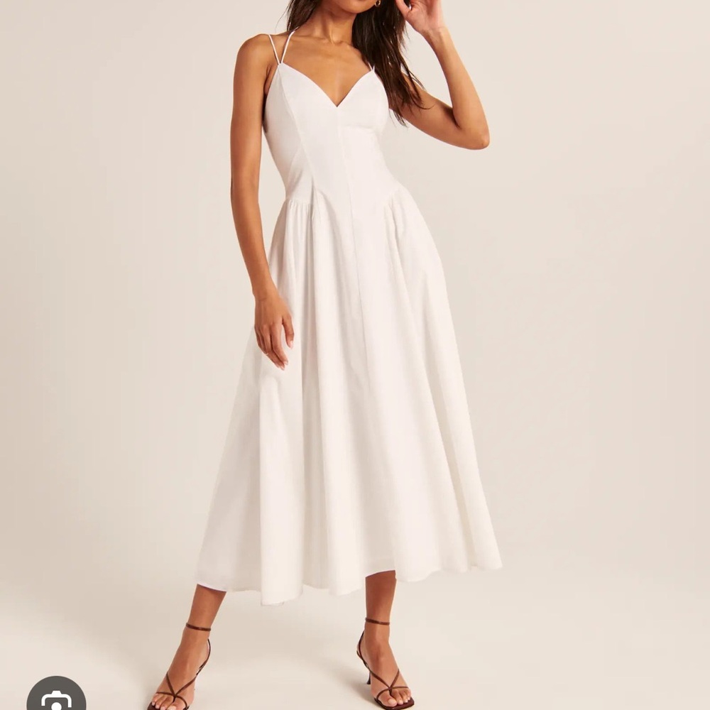 Abercrombie & Fitch strappy plunge corset maxi dress